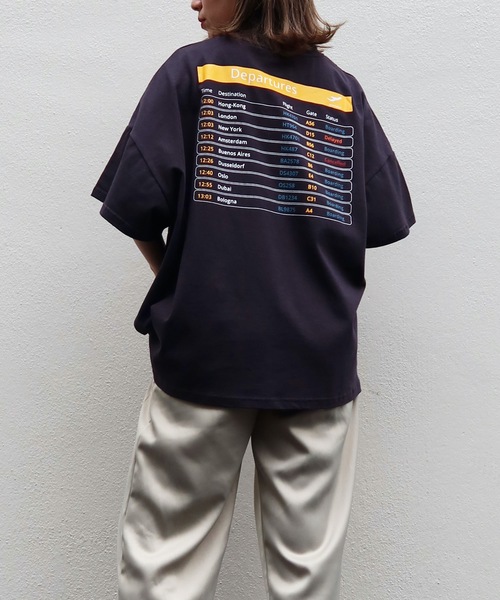 Riberry（リベリー）の「DeparturesバックプリントTシャツ（Tシャツ/カットソー・レディース・ベージュ/オフホワイト/ブルー/ライトグリーン/スミクロ・FREE）」の9枚目の写真