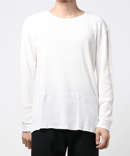 FRUIT OF THE LOOM(フルーツオブザルーム)の「1P 20/- TCワッフル L/S Tシャツ / シンプル / モノトーン / デイリーウェア(Tシャツ/カットソー・メンズ・グレー/ホワイト/ネイビー/ブラック・XL/M/S/L)」の2枚目の写真