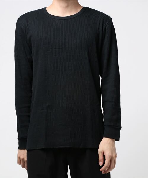 FRUIT OF THE LOOM(フルーツオブザルーム)の「1P 20/- TCワッフル L/S Tシャツ / シンプル / モノトーン / デイリーウェア(Tシャツ/カットソー・メンズ・グレー/ホワイト/ネイビー/ブラック・XL/M/S/L)」の3枚目の写真