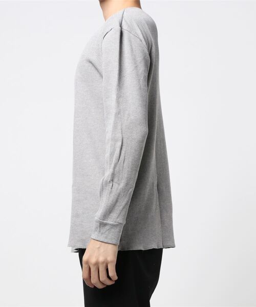 FRUIT OF THE LOOM(フルーツオブザルーム)の「1P 20/- TCワッフル L/S Tシャツ / シンプル / モノトーン / デイリーウェア(Tシャツ/カットソー・メンズ・グレー/ホワイト/ネイビー/ブラック・XL/M/S/L)」の5枚目の写真
