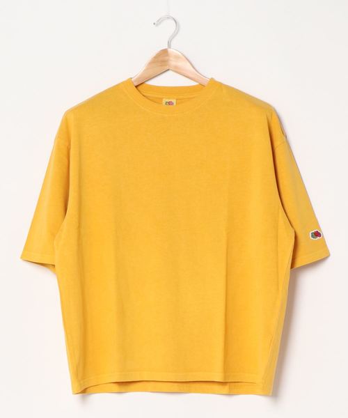 FRUIT OF THE LOOM(フルーツオブザルーム)の「BIG 製品染め 5分袖 Tシャツ / クロップド / ワイド / 半袖 / カットソー / シンプル / カジュアル / 無地 / ユニセックス(Tシャツ/カットソー・レディース・パープル/グリーン/ミント/イエロー/レッド・M/XL/S/L)」の1枚目の写真