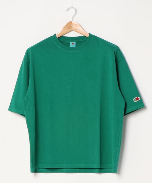 FRUIT OF THE LOOM(フルーツオブザルーム)の「BIG 製品染め 5分袖 Tシャツ / クロップド / ワイド / 半袖 / カットソー / シンプル / カジュアル / 無地 / ユニセックス(Tシャツ/カットソー・レディース・パープル/グリーン/ミント/イエロー/レッド・M/XL/S/L)」の2枚目の写真