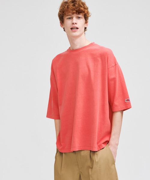FRUIT OF THE LOOM(フルーツオブザルーム)の「BIG 製品染め 5分袖 Tシャツ / クロップド / ワイド / 半袖 / カットソー / シンプル / カジュアル / 無地 / ユニセックス(Tシャツ/カットソー・レディース・パープル/グリーン/ミント/イエロー/レッド・M/XL/S/L)」の5枚目の写真