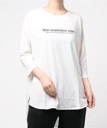 YECCA VECCA | 【2020秋冬】・ラウンドヘムロゴ7分袖Tee　＊(Tシャツ/カットソー)