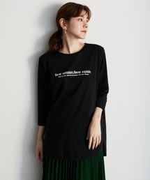 YECCA VECCA | 【2020秋冬】・ラウンドヘムロゴ7分袖Tee　＊(Tシャツ/カットソー)