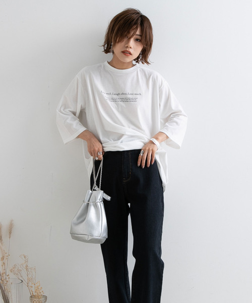 Newlyme（ニューリーミー）の「ロゴプリントロンＴ【R】（Tシャツ/カットソー・レディース・グリーン/ブラック・M-L）」の12枚目の写真
