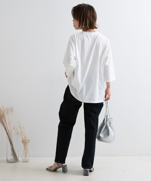 Newlyme（ニューリーミー）の「ロゴプリントロンＴ【R】（Tシャツ/カットソー・レディース・グリーン/ブラック・M-L）」の14枚目の写真