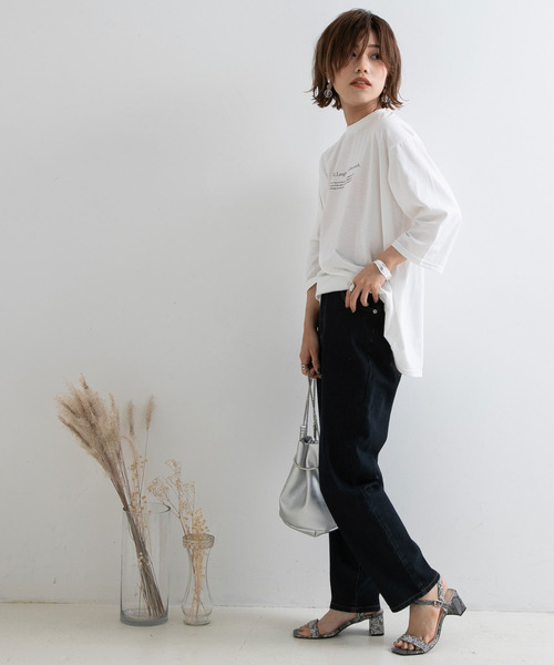 Newlyme（ニューリーミー）の「ロゴプリントロンＴ【R】（Tシャツ/カットソー・レディース・グリーン/ブラック・M-L）」の15枚目の写真