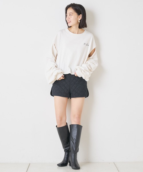 Chico（チコ）の「キルティングショートパンツ（その他パンツ・レディース・ブラック/カーキ/ライトベージュ・FREE）」の14枚目の写真