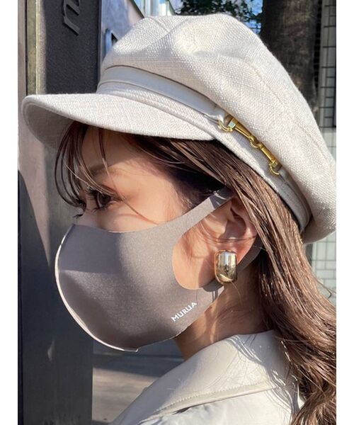 MURUA（ムルーア）の「レザーピットマリンキャップ（キャップ・レディース・ブラック/ブラウン/アイボリー・FREE）」の4枚目の写真