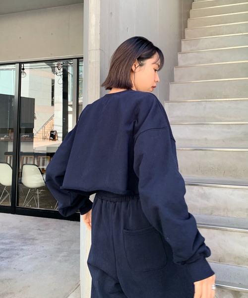 WHO'S WHO gallery（フーズフーギャラリー）の「PERVERT カレッジショートプル（スウェット・レディース・ライトグレー/ブラック/ネイビー/ベージュ系その他・FREE）」の14枚目の写真