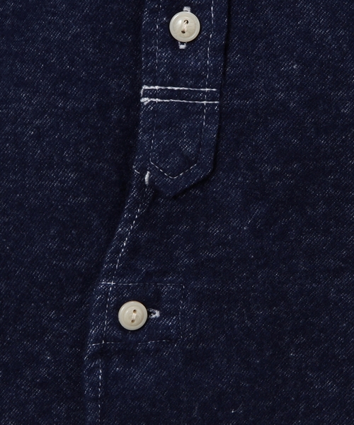 coen（コーエン）の「ネルソリッドワークシャツ（シャツ/ブラウス・レディース・ホワイト/ネイビー・LARGE/MEDIUM）」の10枚目の写真