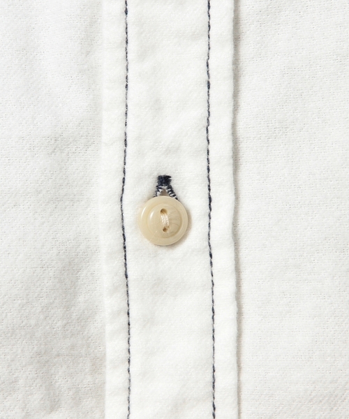 coen（コーエン）の「ネルソリッドワークシャツ（シャツ/ブラウス・レディース・ホワイト/ネイビー・LARGE/MEDIUM）」の12枚目の写真