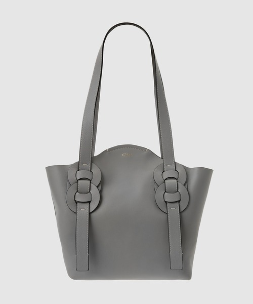 【Chloe】クロエ バンドバック グレー Chloe】クロエ ショルダーバッグ レザー グレー ファスナー