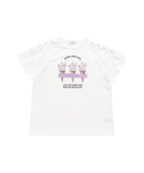 JENNI love（ジェニィラブ）の「２wayトリプルアイスTシャツ（Tシャツ/カットソー・キッズ・オフホワイト/ピンク/イエロー・130cm/140cm/150cm/160cm）」の15枚目の写真