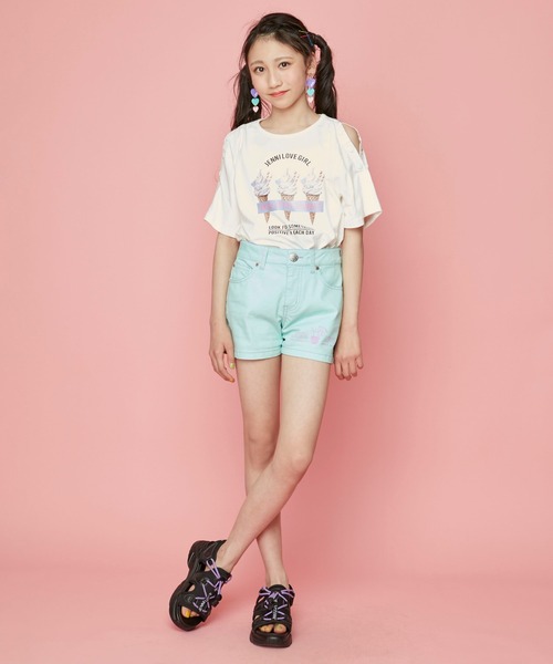 JENNI love（ジェニィラブ）の「２wayトリプルアイスTシャツ（Tシャツ/カットソー・キッズ・オフホワイト/ピンク/イエロー・130cm/140cm/150cm/160cm）」の11枚目の写真