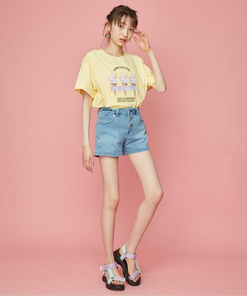 JENNI love（ジェニィラブ）の「２wayトリプルアイスTシャツ（Tシャツ/カットソー・キッズ・オフホワイト/ピンク/イエロー・130cm/140cm/150cm/160cm）」の13枚目の写真