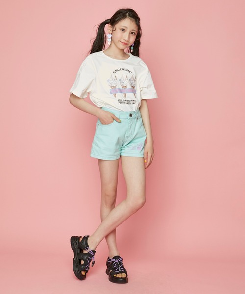 JENNI love（ジェニィラブ）の「２wayトリプルアイスTシャツ（Tシャツ/カットソー・キッズ・オフホワイト/ピンク/イエロー・130cm/140cm/150cm/160cm）」の12枚目の写真