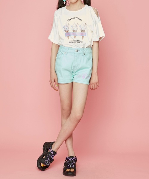 JENNI love（ジェニィラブ）の「２wayトリプルアイスTシャツ（Tシャツ/カットソー・キッズ・オフホワイト/ピンク/イエロー・130cm/140cm/150cm/160cm）」の20枚目の写真