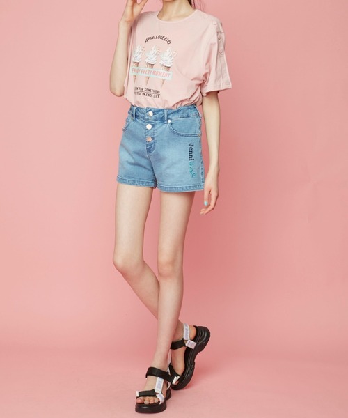 JENNI love（ジェニィラブ）の「２wayトリプルアイスTシャツ（Tシャツ/カットソー・キッズ・オフホワイト/ピンク/イエロー・130cm/140cm/150cm/160cm）」の18枚目の写真