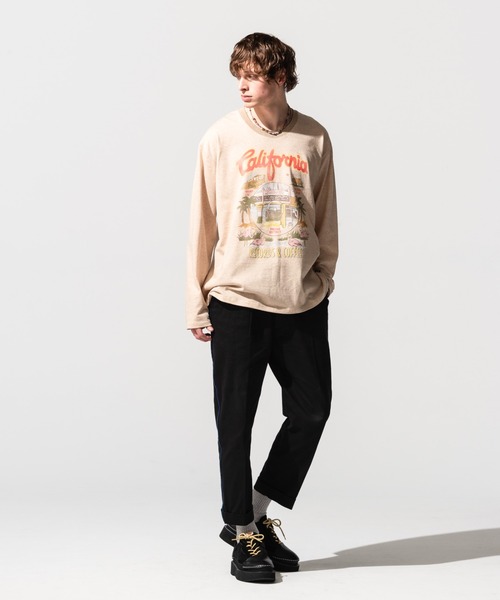 glamb（グラム）の「Souvenir long sleeves CS (California) / スーベニアロングスリーブカットソー（カリフォルニア）（Tシャツ/カットソー・メンズ・ベージュ・M/L/S）」の5枚目の写真
