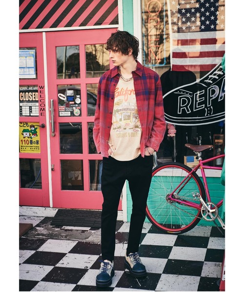 glamb（グラム）の「Souvenir long sleeves CS (California) / スーベニアロングスリーブカットソー（カリフォルニア）（Tシャツ/カットソー・メンズ・ベージュ・M/L/S）」の8枚目の写真