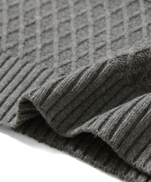 URBAN RESEARCH（アーバンリサーチ）の「UR MIX編み ボーダークルーネック（ニット/セーター・メンズ・ホワイト/オリーブ/グレー/ネイビー・LARGE/MEDIUM）」の13枚目の写真