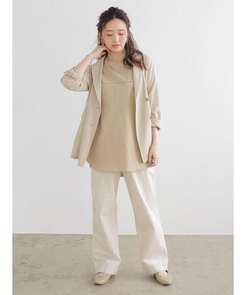 Green　Parks（グリーンパークス）の「シンプルロゴロンT＊（Tシャツ/カットソー・レディース・オフホワイト/ブラック/ベージュ/ブルー・FREE）」の13枚目の写真