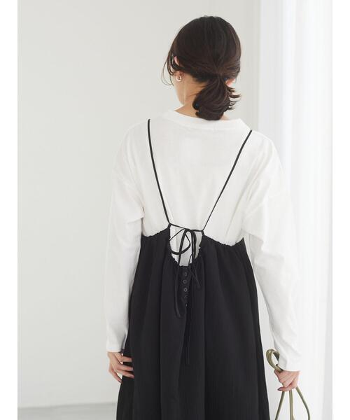 Green　Parks（グリーンパークス）の「シンプルロゴロンT＊（Tシャツ/カットソー・レディース・オフホワイト/ブラック/ベージュ/ブルー・FREE）」の18枚目の写真