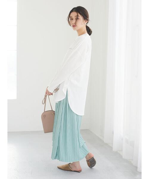 Green　Parks（グリーンパークス）の「シンプルロゴロンT＊（Tシャツ/カットソー・レディース・オフホワイト/ブラック/ベージュ/ブルー・FREE）」の21枚目の写真