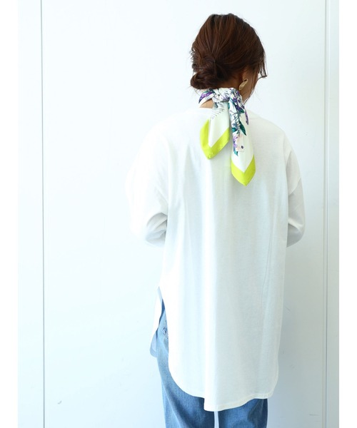 Green　Parks（グリーンパークス）の「シンプルロゴロンT＊（Tシャツ/カットソー・レディース・オフホワイト/ブラック/ベージュ/ブルー・FREE）」の7枚目の写真