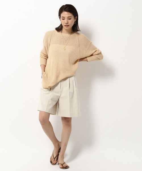 BABYLONE（バビロン）の「BABYLONE/リネンコンショートパンツ（その他パンツ・レディース・オフホワイト/ブラック・36inch/38inch）」の7枚目の写真