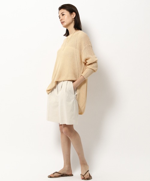 BABYLONE（バビロン）の「BABYLONE/リネンコンショートパンツ（その他パンツ・レディース・オフホワイト/ブラック・36inch/38inch）」の3枚目の写真