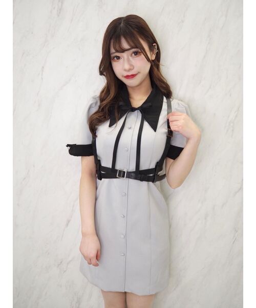 ワンピース ワンピース ドレスサイドレースバイカラーワンピース ワンピース Eatme イートミー のファッション