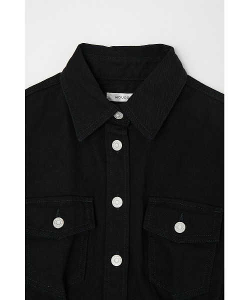 MOUSSY（マウジー）の「SHORT SLEEVE DENIM MINI ドレス（ワンピース・レディース・ブルー/ブラック・2/1）」の8枚目の写真