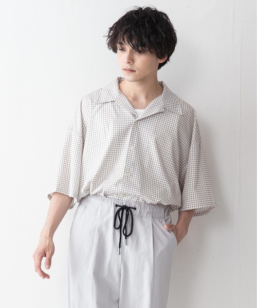 UNIIT(ユニット)の「【UNIIT】ドレープオープンカラー(開襟)シャツ ドルマンスリーブ(シャツ/ブラウス・メンズ・ミント/ブルー/サックスブルー/ワイン/ブラック/その他/ベージュ/ブラック系その他/グレー/ホワイト・MEDIUM/LARGE)」の1枚目の写真