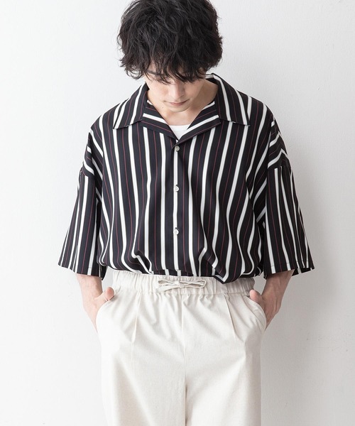 UNIIT(ユニット)の「【UNIIT】ドレープオープンカラー(開襟)シャツ ドルマンスリーブ(シャツ/ブラウス・メンズ・ミント/ブルー/サックスブルー/ワイン/ブラック/その他/ベージュ/ブラック系その他/グレー/ホワイト・MEDIUM/LARGE)」の10枚目の写真