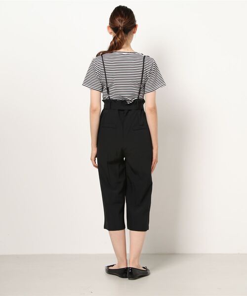 Primazel（プリマゼル）の「ボーダーTシャツ＋サロペットパンツセットアップ（サロペット/オーバーオール・レディース・ブラック/ブラウン・M）」の19枚目の写真