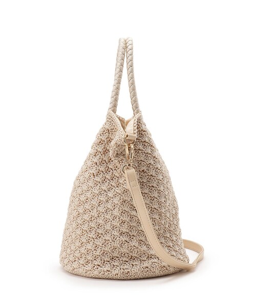 DRESKIP(ドレスキップ)の「◆レーヨン手編みショルダー(ショルダーバッグ・レディース・ブラック/アイボリー/ピンク系・00)」の8枚目の写真