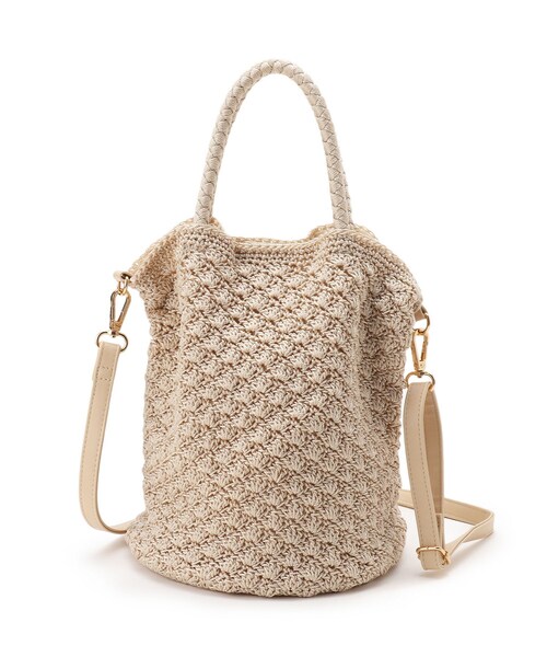 DRESKIP(ドレスキップ)の「◆レーヨン手編みショルダー(ショルダーバッグ・レディース・ブラック/アイボリー/ピンク系・00)」の9枚目の写真