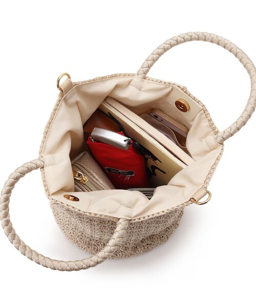 DRESKIP(ドレスキップ)の「◆レーヨン手編みショルダー(ショルダーバッグ・レディース・ブラック/アイボリー/ピンク系・00)」の11枚目の写真