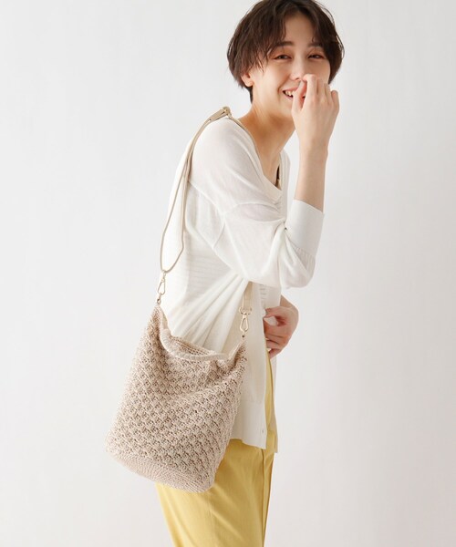 DRESKIP(ドレスキップ)の「◆レーヨン手編みショルダー(ショルダーバッグ・レディース・ブラック/アイボリー/ピンク系・00)」の13枚目の写真