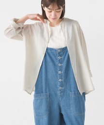 OMNES | 綿サテンガーゼ 袖タック長袖ブラウス(シャツ/ブラウス)