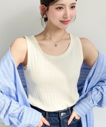 【累計販売枚数1万枚突破!】綿100%ワイドリブ.クルーネックタンクトップ