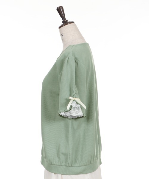 axes femme（アクシーズファム）の「ローズ刺繍カットカーディガン（カーディガン/ボレロ・レディース・グリーン/ホワイト/ネイビー・MEDIUM）」の5枚目の写真