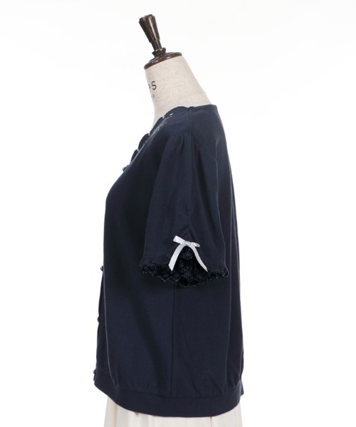 axes femme（アクシーズファム）の「ローズ刺繍カットカーディガン（カーディガン/ボレロ・レディース・グリーン/ホワイト/ネイビー・MEDIUM）」の15枚目の写真