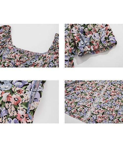 Fano Studios（ファノ ストゥディオズ）の「【Fano Studios】Floral slit puff sleeve dress FX21L204（ワンピース・レディース・パープル系その他・L/S/M）」の4枚目の写真