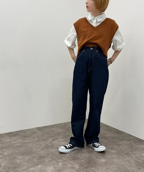 apres jour mignon(アプレジュールミニョン)の「シャツ+ニットベストSET【ZOZOTOWN限定アイテム】(シャツ/ブラウス・レディース・アイボリー/ブルー系その他/ブラック/オレンジ・フリー/X-LARGE)」の13枚目の写真