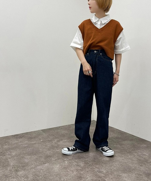 apres jour mignon(アプレジュールミニョン)の「シャツ+ニットベストSET【ZOZOTOWN限定アイテム】(シャツ/ブラウス・レディース・アイボリー/ブルー系その他/ブラック/オレンジ・フリー/X-LARGE)」の14枚目の写真