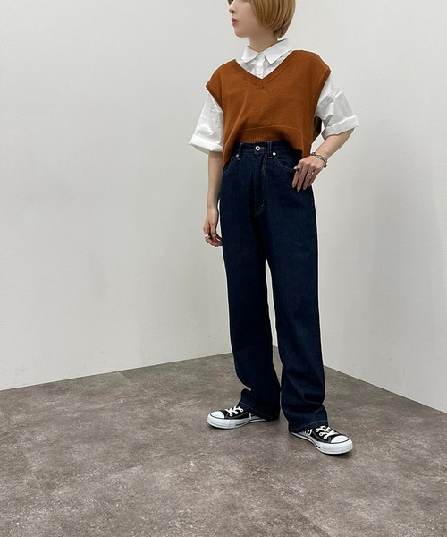 apres jour mignon(アプレジュールミニョン)の「シャツ+ニットベストSET【ZOZOTOWN限定アイテム】(シャツ/ブラウス・レディース・アイボリー/ブルー系その他/ブラック/オレンジ・フリー/X-LARGE)」の15枚目の写真